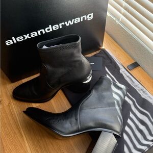 Alexander Wang Black Leather Ankle Booties